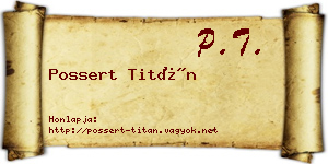 Possert Titán névjegykártya